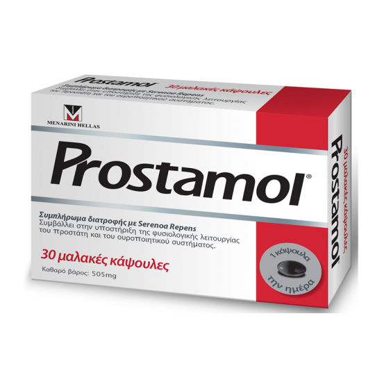 Menarini Prostamol 30 Κάψουλες - Συμπλήρωμα Διατροφής με Σερενόα (Serenoa Repens) 320mg για την Καλή Λειτουργία του Προστάτη και του Ουροποιητικού Συστήματος