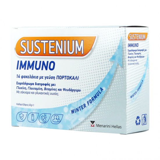 Menarini Sustenium Immuno 14 Φακελάκια με Γεύση Πορτοκάλι - Συμπλήρωμα Διατροφής για Ενίσχυση του Ανοσοποιητικού με Βιταμίνες & Μέταλλα