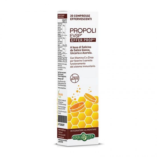 Naturalia Health Erba Vita Propoli EVSP Effer Prop 20 Αναβράζοντα Δισκία με Πρόπολη, Βιταμίνη C & Ψευδάργυρο με Γεύση