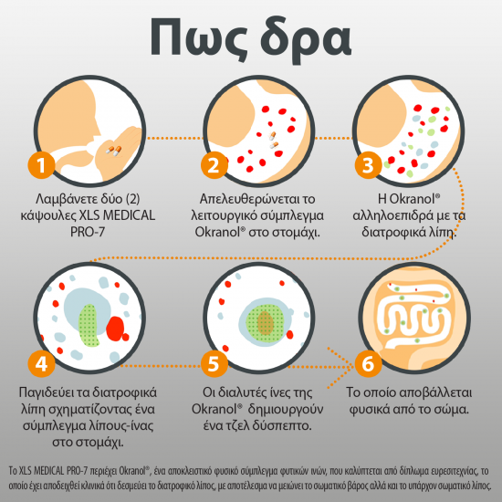 Omega Pharma XLS Medical PRO-7 180 Κάψουλες - Συμπλήρωμα Διατροφής που δεσμεύει το Διατροφικό Λίπος με 7 Οφέλη και προσφέρει έως και 5 φορές μεγαλύτερη Απώλεια Βάρους απ' ότι μόνο μία δίαιτα