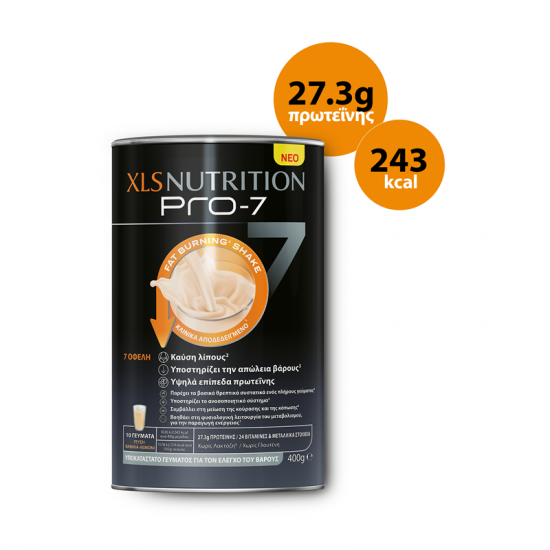 Omega Pharma XLS Medical PRO-7 400g - Συμπλήρωμα Διατροφής ως Υποκατάστατο Γεύματος στην Απώλεια Βάρους και στην Καύση Λίπους
