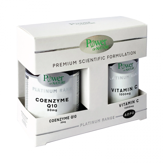 Power Health Platinum Range PROMO Coenzyme Q10 30mg 30 Κάψουλες + ΔΩΡΟ Βιταμίνη C 1000mg 20 Δισκία - Συμπλήρωμα Διατροφής με Συνένζυμο Q10 για Τόνωση και Ενίσχυση του Οργανισμού