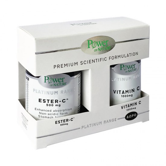 Power Health Platinum Range PROMO Ester-C 500mg 50 Δισκία + ΔΩΡΟ Βιταμίνη C 1000mg 20 Δισκία - Συμπλήρωμα Διατροφής με Εστερική Βιταμίνη C 500mg για Ενίσχυση Οργανισμού & Ανοσοποιητικού