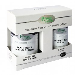 Power Health Platinum Range PROMO Hairtone Nails & Skin 30 Κάψουλες + ΔΩΡΟ B-Vit 12 1000μg (Βιταμίνη Β12)  20 Δισκία - Συμπλήρωμα Διατροφής για Υγιή Μαλλιά, Λαμπερό Δέρμα και Ανθεκτικά Νύχια