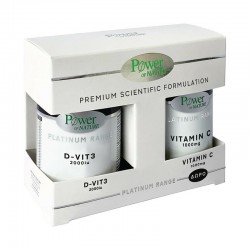 Power Health Platinum Range PROMO D-Vit3 2000IU 60 Δισκία + ΔΩΡΟ Vitamin C 1000mg 20 Δισκία - Συμπλήρωμα Διατροφής με Βιταμίνη D3 για την Υγεία των Οστών και Ενίσχυση του Ανοσοποιητικού