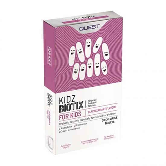 Quest KidzBiotix 30 Μασώμενες Ταμπλέτες - Συμπλήρωμα Διατροφής Προβιοτικών για Παιδιά από 12 Μηνών