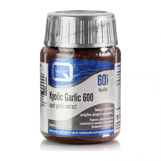 Quest Kyolic Garlic 600 60 Ταμπλέτες - Συμπλήρωμα Διατροφής με Άοσμο Εκχύλισμα Σκόρδου για την Καλή Λειτουργία της Καρδιάς