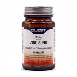 Quest Zinc 30mg with Copper Συμπλήρωμα με Ψευδάργυρο & Χαλκό 60 Ταμπλέτες
