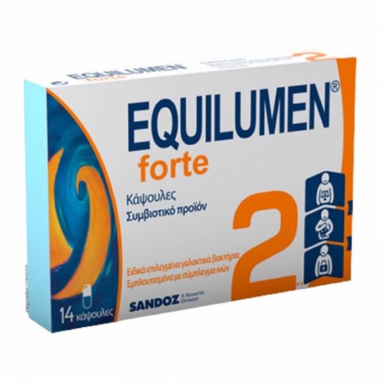 Sandoz Equilumen Forte Συμπλήρωμα Διατροφής με Προβιοτικά για τη Σωστή Λειτουργία του Γαστρεντερικού 14 Κάψουλες