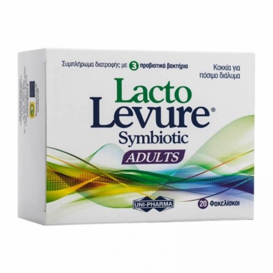 Uni-Pharma LactoLevure Symbiotic Adults Συμπλήρωμα για την Αποκατάσταση της Εντερικής Χλωρίδας 20 Φακελίσκοι
