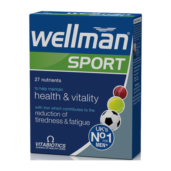 Vitabiotics Wellman Sport 30 Ταμπλέτες - Συμπλήρωμα Διατροφής Πολυβιταμίνης ειδικά σχεδιασμένο για Άντρες Ηλικίας 50+