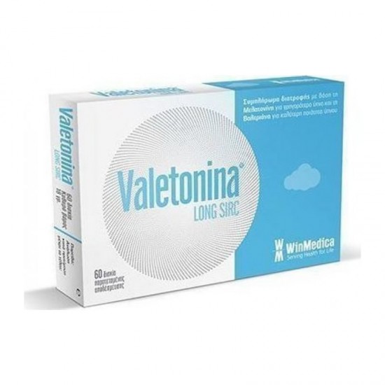 WinMedica Valetonina Long Sirc 60 Ταμπλέτες - Συμπλήρωμα Διατροφής με Μελατονίνη & Βαλεριάνα για Αντιμετώπιση Αϋπνίας & Jet Lag