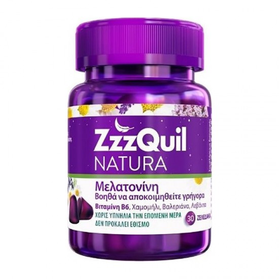 ZzzQuil Natura Ζελεδάκια με Μελατονίνη, Βιταμίνη Β6 & Βότανα με Φρούτων 30τμχ	