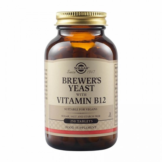 Solgar Brewer's Yeast Συμπλήρωμα διατροφής Μαγιά Μπύρας  που αποτελεί φυσική πηγή πρωτεΐνης, βιταμινών Β και ανόργανων αλάτων χρήσιμη για την τόνωση ολόκληρου του οργανισμού καθώς και του νευρικού συστήματος, 250 Tablets.