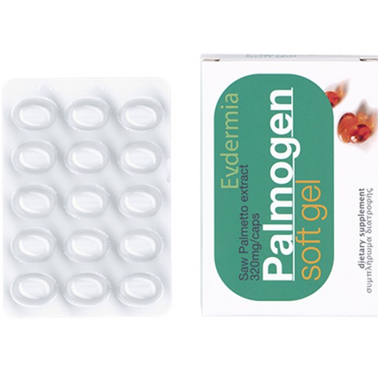Evdermia Palmogen Soft Gel 320mg ,Συμπλήρωμα Διατροφής κατά της Τριχόπτωσης, 30soft caps