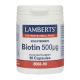 Lamberts Biotin 500mcg 90 Κάψουλες - Συ,πλήρωμα Διατροφής με Βιοτίνη & Βιταμίνες για Μαλλιά, Νύχια & Δέρμα