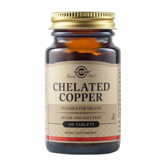 Solgar Chelated Copper, Συμπλήρωμα Χαλκού, 100 tablets
