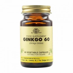 Solgar Ginkgo Biloba 60mg Συμπλήρωμα Διατροφής για Τόνωση & Ενίσχυση Μνήμης - Ιδανικό για Περιπτώσεις Γεροντικής Άνοιας, 60veg.caps