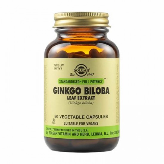 Solgar Ginkgo Biloba Leaf Extract Συμπλήρωμα Διατροφής για Τόνωση & Ενίσχυση Μνήμης - Ιδανικό για Περιπτώσεις Γεροντικής Άνοιας, 60veg.caps