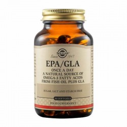 Solgar One-A-Day EPA/GLA Συμπλήρωμα διατροφής που παρέχει GLA, ωμέγα-3 (EPA και DHΑ) από ιχθυέλαια και βιταμίνη Ε από σόγια, χρήσιμο για την καρδιαγγειακή υγεία, για υγιές δέρμα,60Softgels.
