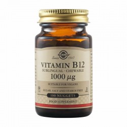 Solgar Vitamin B12 1000µg 100 Μασώμενα Δισκία - Συμπλήρωμα Διατροφής με Βιταμίνη Β12 για Τόνωση και Ενίσχυση Νευρολογικών Λειτουργειών