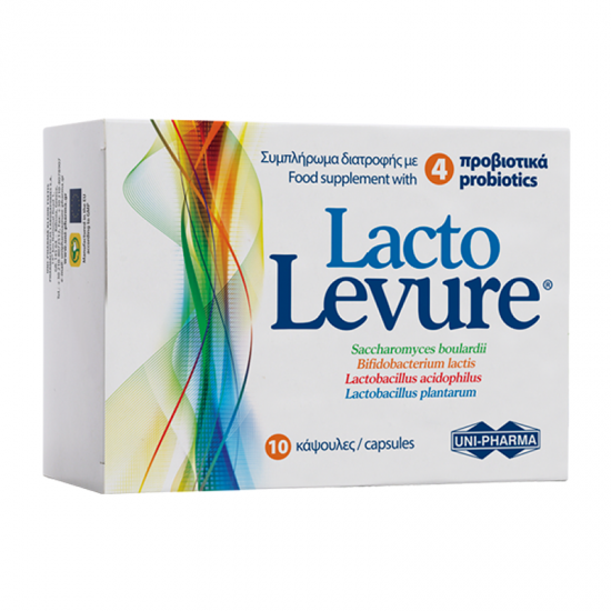 Uni-Pharma LactoLevure Συμπλήρωμα Διατροφής με 4 Προβιοτικά 10 κάψουλες