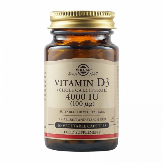 Solgar Vitamin D3 4000IU ,60 φυτικές κάψουλες