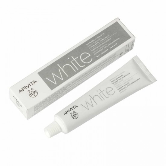 Apivita Natural Dental Care Whitening Toothpaste Οδοντόκρεμα Λευκαντική  με Μαστίχα & Πρόπολη 75ml