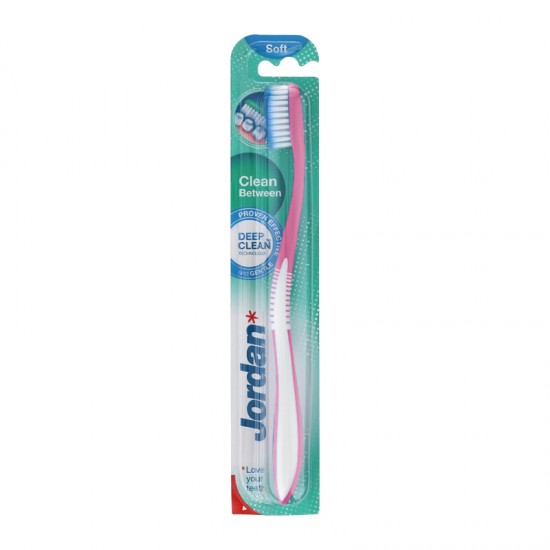 Jordan Clean Between Toothbrush Soft Pink Μαλακή Οδοντόβουρτσα Ροζ 1 Τεμάχιο