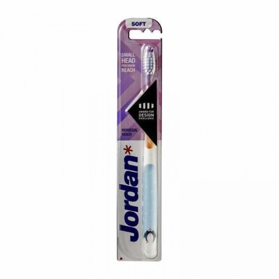 Jordan Individual Reach Toothbrush Soft Blue Μαλακή Οδοντόβουρτσα Πιγκουίνος Μπλε 1 Τεμάχιο