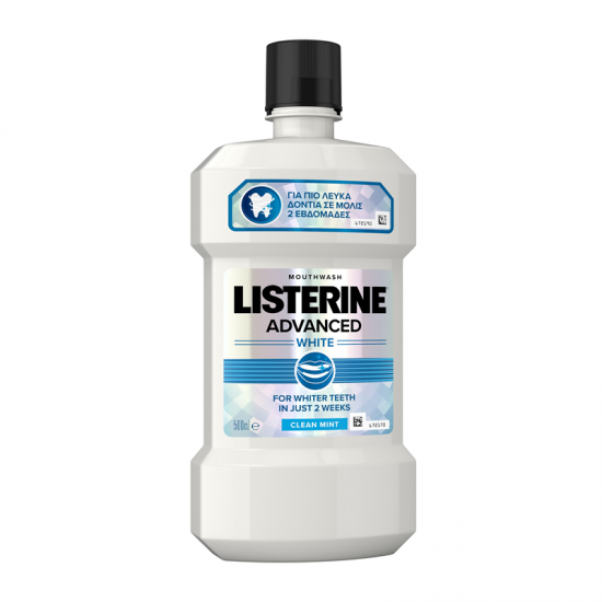 Listerine Solution Advanced White 500ml - Στοματικό Διάλυμα για πιο Λευκά Δόντια