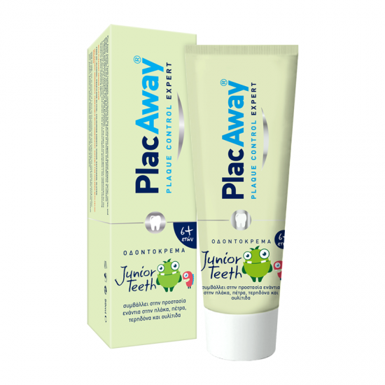 PlacAway Toothpaste Junior Teeth 50ml - Οδοντόκρεμα Καθημερινής Χρήσης για Παιδιά 6+ ετών με Γεύση Πορτοκάλι