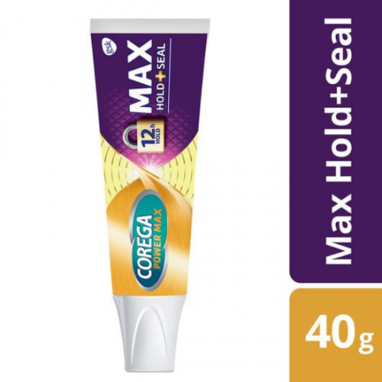 Corega Max Hold+Seal Cream 40g - Στερεωτική Κρέμα για Τεχνητές Οδοντοστοιχίες που Εμποδίζει τις Τροφές με Ουδέτερη Γεύση