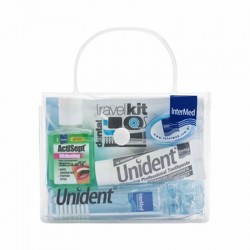 Intermed Unident Travel Kit με Whitening Toothpaste 10ml & Antisept Whitening 20ml & Οδοντόβουρτσα με Μεσοδόντιο Βουρτσάκι 1τεμ