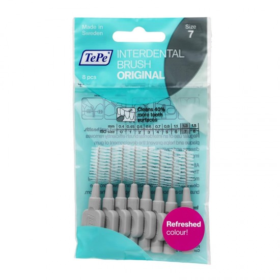 TePe Interdental Brush Original Size 7 Grey 1,3mm 8 Τεμάχια - Μεσοδόντια Βουρτσάκια Γκρι